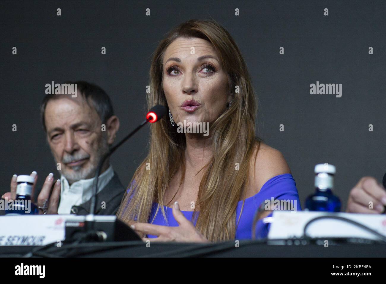 Die britische Schauspielerin Jane Seymour nimmt an der Pressekonferenz „Resplandor y tinieblas“ im VP Plaza Espana Design Hotel am 08. Januar 2020 in Madrid, Spanien, Teil. (Foto von Oscar Gonzalez/NurPhoto) Stockfoto