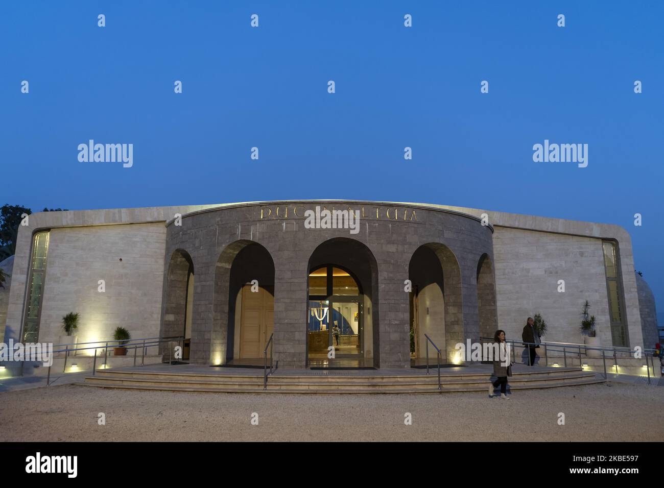 Außenansicht des Duc in Altum Kirche in Magdala, Israel, am 10. Dezember 2019, nach den biblischen Schriften, die Stadt, in der Maria Magdalena angeblich entstanden ist. Und das wurde 2014 eingeweiht (Foto von Joaquin Gomez Sastre/NurPhoto) Stockfoto