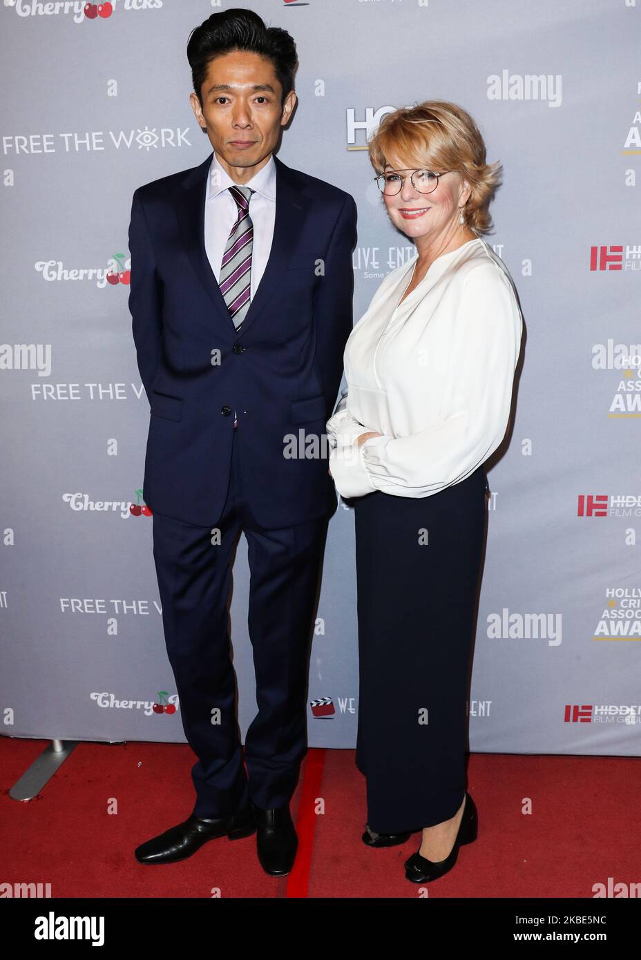 HOLLYWOOD, LOS ANGELES, KALIFORNIEN, USA - 09. JANUAR: Kazu Hiro und Vivian Baker nehmen an den jährlichen Hollywood Critics' Awards 3. Teil, die am 9. Januar 2020 im Taglyan Cultural Complex in Hollywood, Los Angeles, Kalifornien, USA, verliehen wurden. (Foto von Xavier Collin/Image Press Agency/NurPhoto) Stockfoto