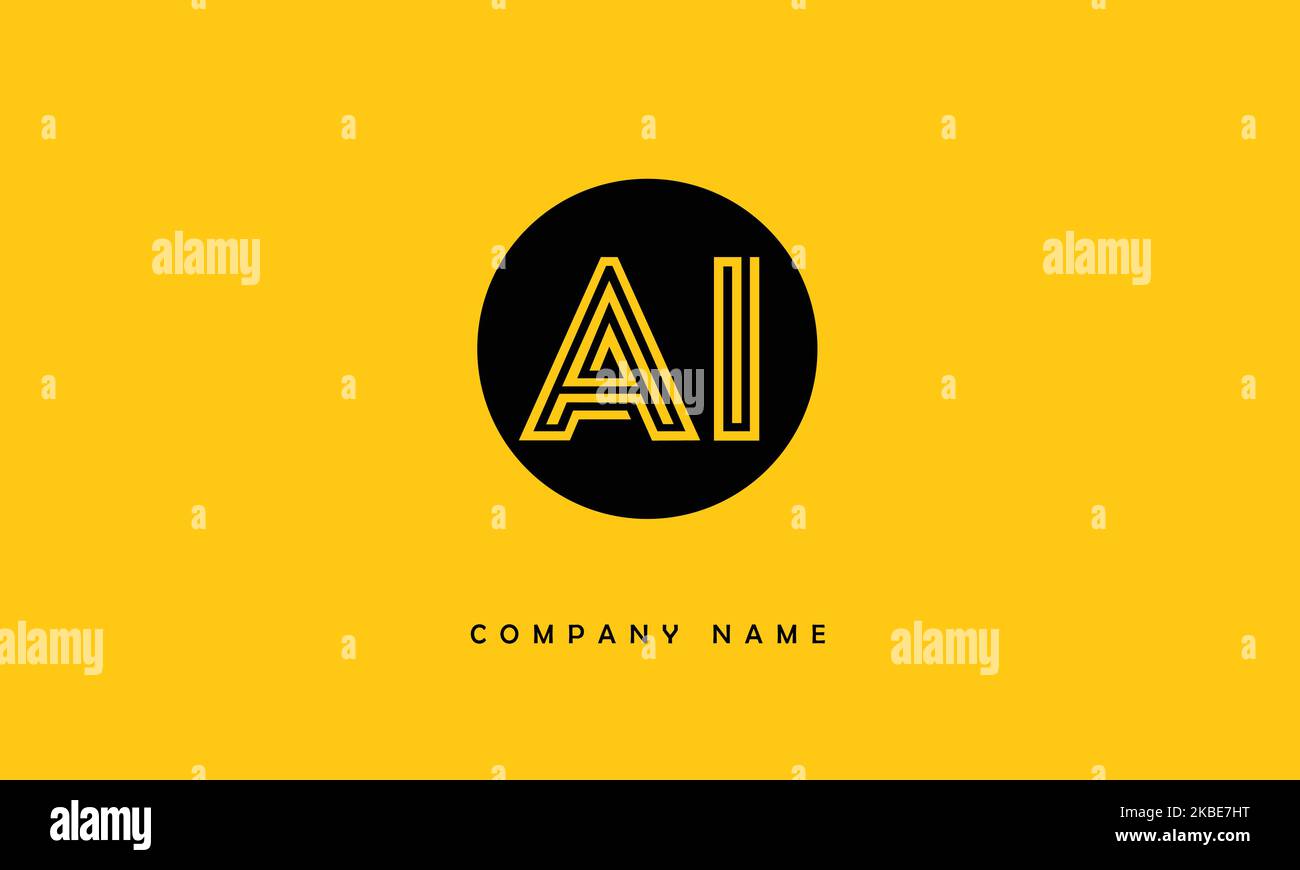 AI, IA Abstract Letters Logo Monogramm Stock Vektor