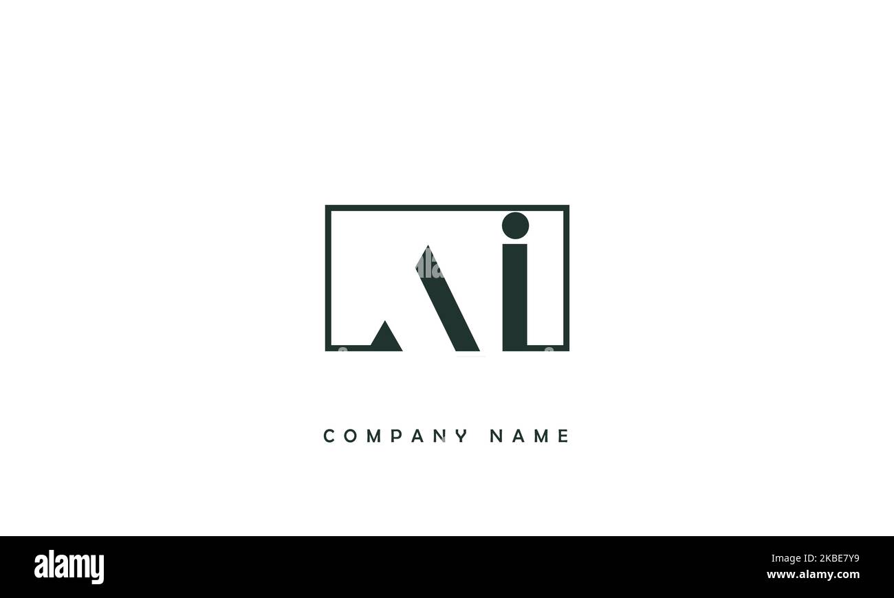 AI, IA Abstract Letters Logo Monogramm Stock Vektor