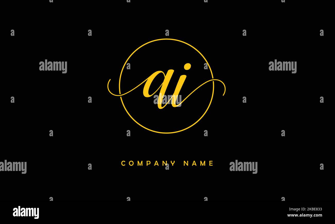 AI, IA Abstract Letters Logo Monogramm Stock Vektor