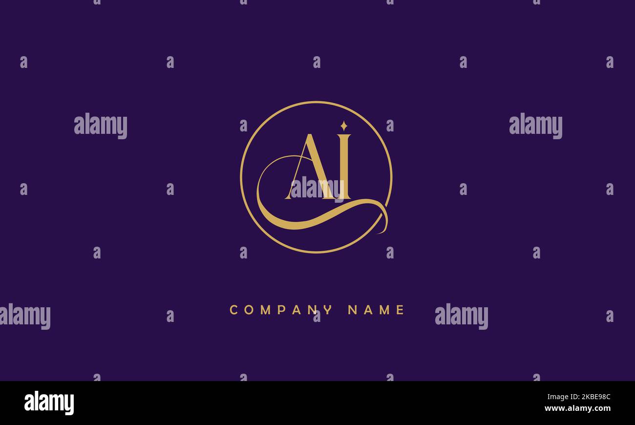 AI, IA Abstract Letters Logo Monogramm Stock Vektor