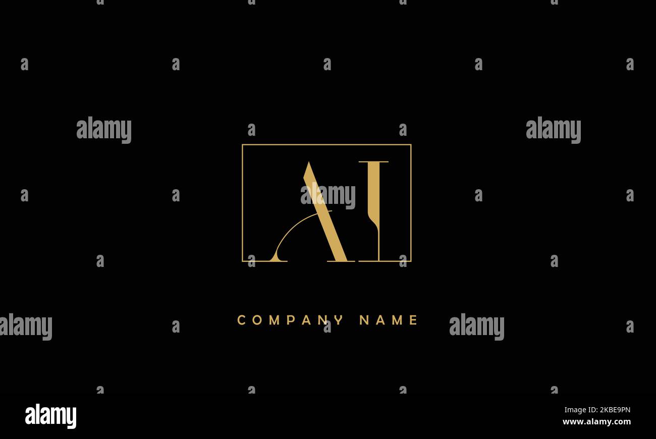 AI, IA Abstract Letters Logo Monogramm Stock Vektor