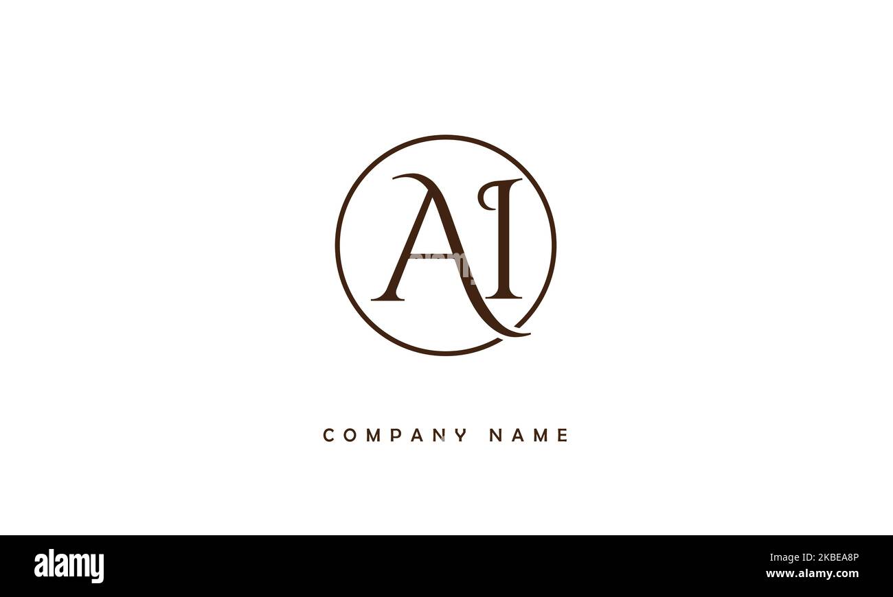 AI, IA Abstract Letters Logo Monogramm Stock Vektor