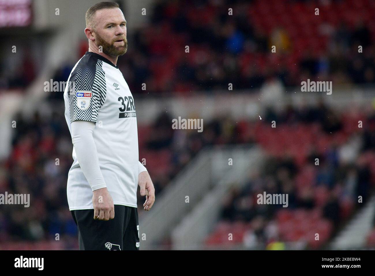 Wayne Rooney, aufgenommen während des Sky Bet Championship-Spiels zwischen Middlesbrough und Derby County im Riverside Stadium, Middlesbrough am Samstag, 11.. Januar 2020. (Foto von Tom Collin/MI News/NurPhoto) Stockfoto