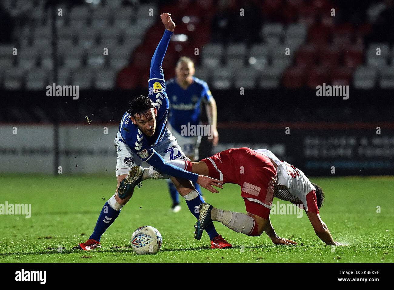 David Jones von Oldham Athletic während des Sky Bet League 2-Spiels zwischen Stevenage und Oldham Athletic am Dienstag, den 14.. Januar 2020 im Lamex Stadium, Stevenage. (Foto von Eddie Garvey/MI News/NurPhoto) Stockfoto