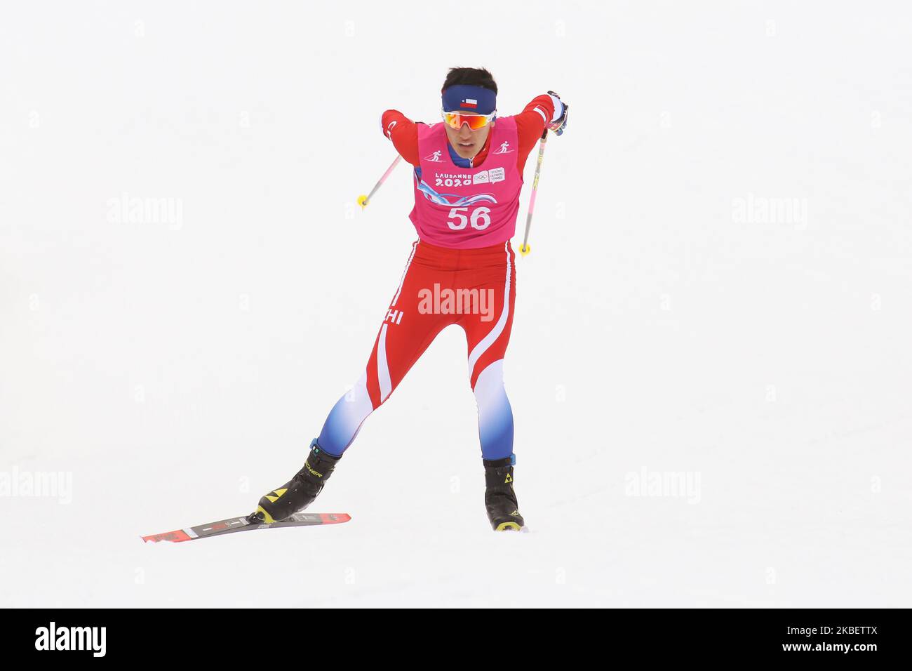 UBERUAGA Juan Luis aus Chile startet am 9. Tag der Olympischen Jugend-Winterspiele Lausanne 2020 im Langlaufzentrum Vallée de Joux, Schweiz, am 18. Januar 2020 in der Cross-Country-Qualifikation der Männer. (Foto von Dominika Zarzycka/NurPhoto) Stockfoto