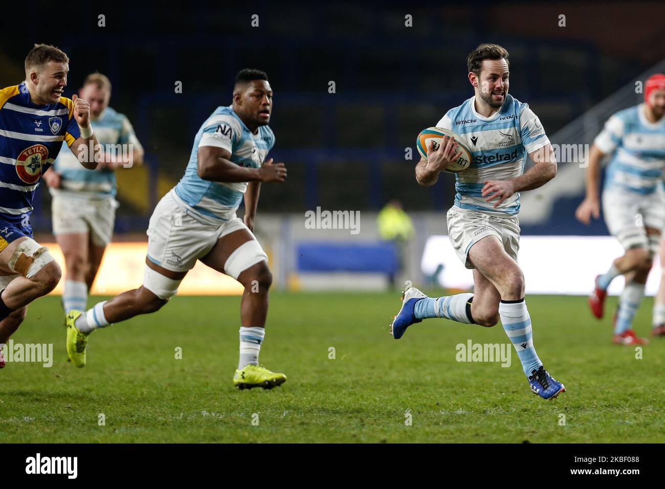 Michael Young tritt am Sonntag, dem 19.. Januar 2020, beim Greene King IPA Championship-Spiel zwischen Yorkshire Carnegie und Newcastle Falcons im Headingley Carnegie Stadium in Leeds für die Leitung ein. (Foto von Chris Lishman/MI News/NurPhoto ) Stockfoto