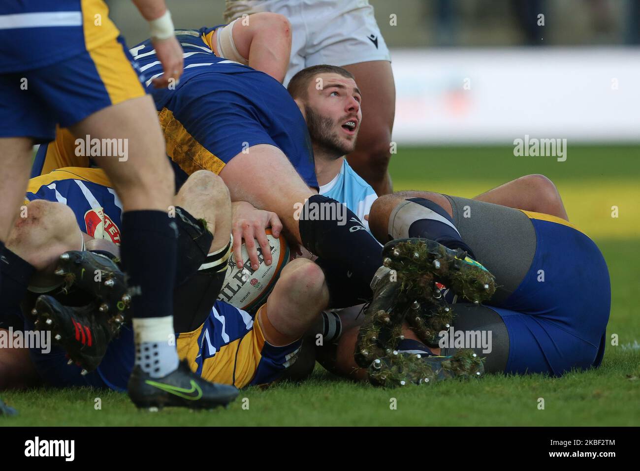 Johnny Williams von Newcastle Falcons während des Greene King IPA Championship-Spiels zwischen Yorkshire Carnegie und Newcastle Falcons im Headingley Carnegie Stadium, Leeds am Sonntag, den 19.. Januar 2020. (Foto von Mark Fletcher/MI News/NurPhoto) Stockfoto