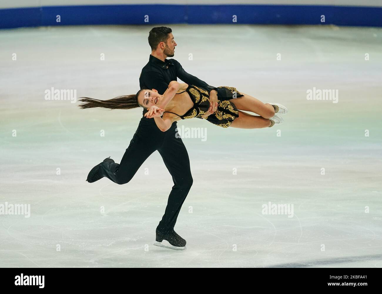 Lilah Fear und Lewis Gibson aus Großbritannien in Aktion beim Ice Dance Free Dance bei den ISU European Figure Skating Championships in der Steiermarkhalle, Graz, Österreich am 25. Januar 2020. (Foto von Ulrik Pedersen/NurPhoto) Stockfoto