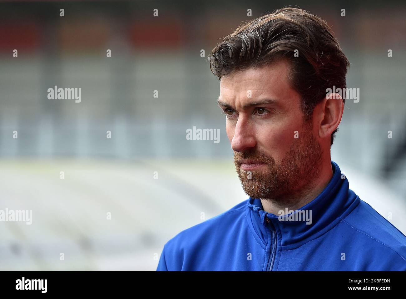 David Jones von Oldham Athletic vor dem Sky Bet League 2-Spiel zwischen Salford City und Oldham Athletic in Moor Lane, Salford am Samstag, den 25.. Januar 2020. (Foto von Eddie Garvey/MI News/NurPhoto) Stockfoto