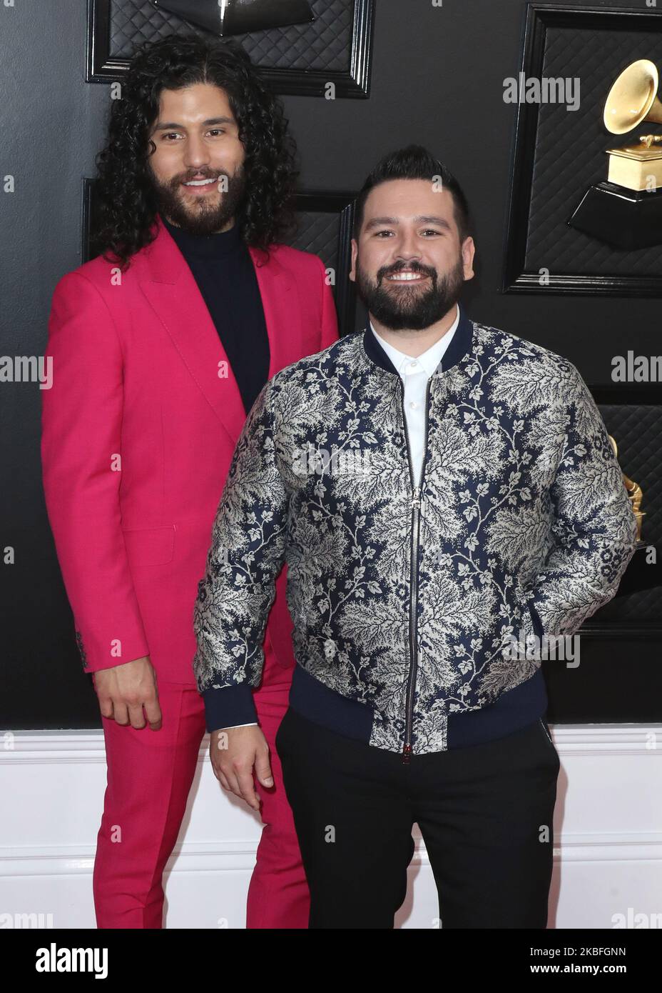 LOS ANGELES, KALIFORNIEN, USA – 26. JANUAR: Dan Smyers und Shay Mooney von Dan + Shay kommen zu den jährlichen GRAMMY Awards 62., die am 26. Januar 2020 im Staples Center in Los Angeles, Kalifornien, USA, abgehalten werden. (Foto von Xavier Collin/Image Press Agency/NurPhoto) Stockfoto