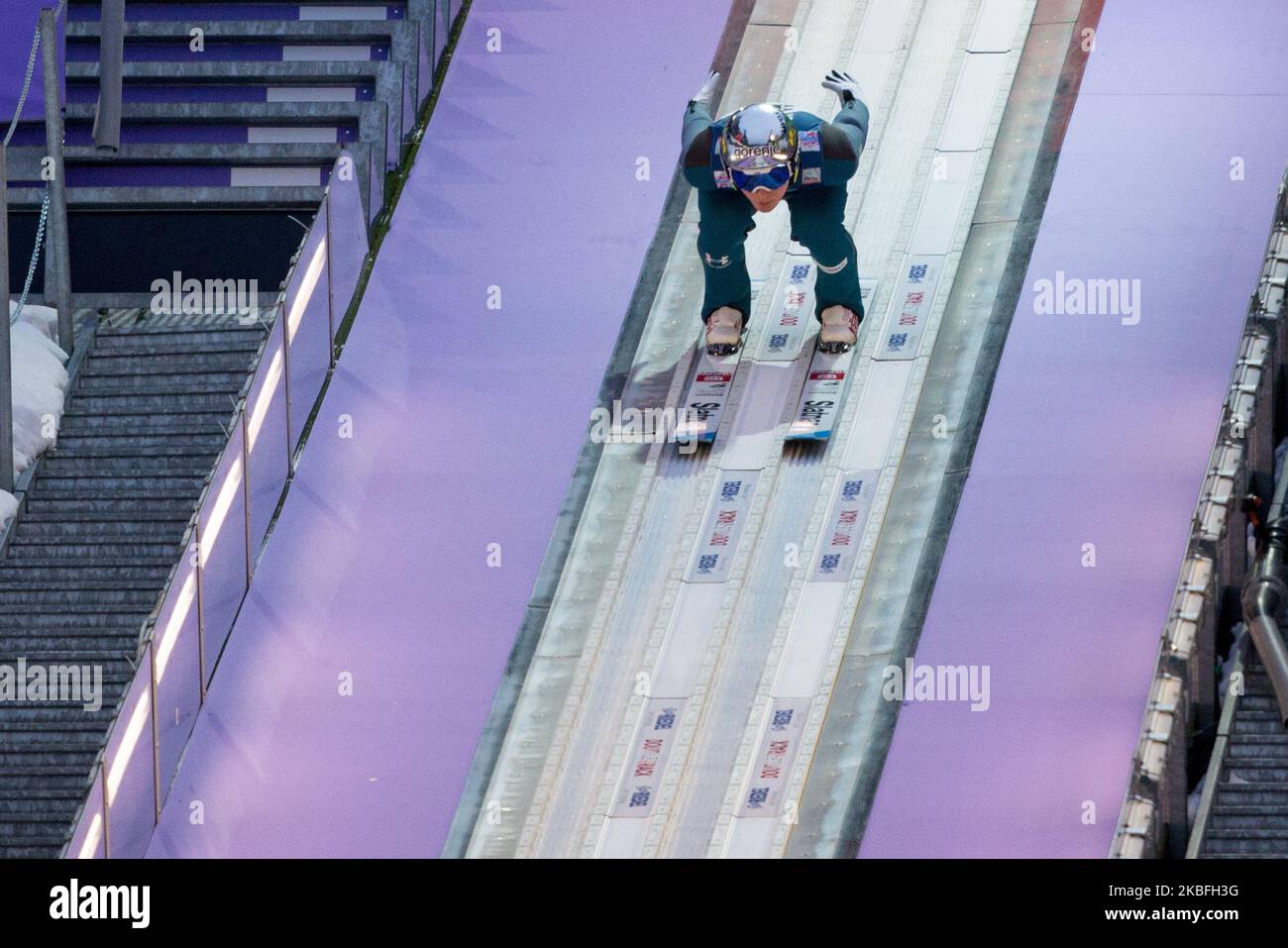 Domen Prevc (SLO) beim Einzel-Großschanzenwettbewerb des FIS Skisprung-Weltcups in Zakopane am 26. Januar 2020 in Zakopane, Polen. (Foto von Foto Olimpik/NurPhoto) Stockfoto