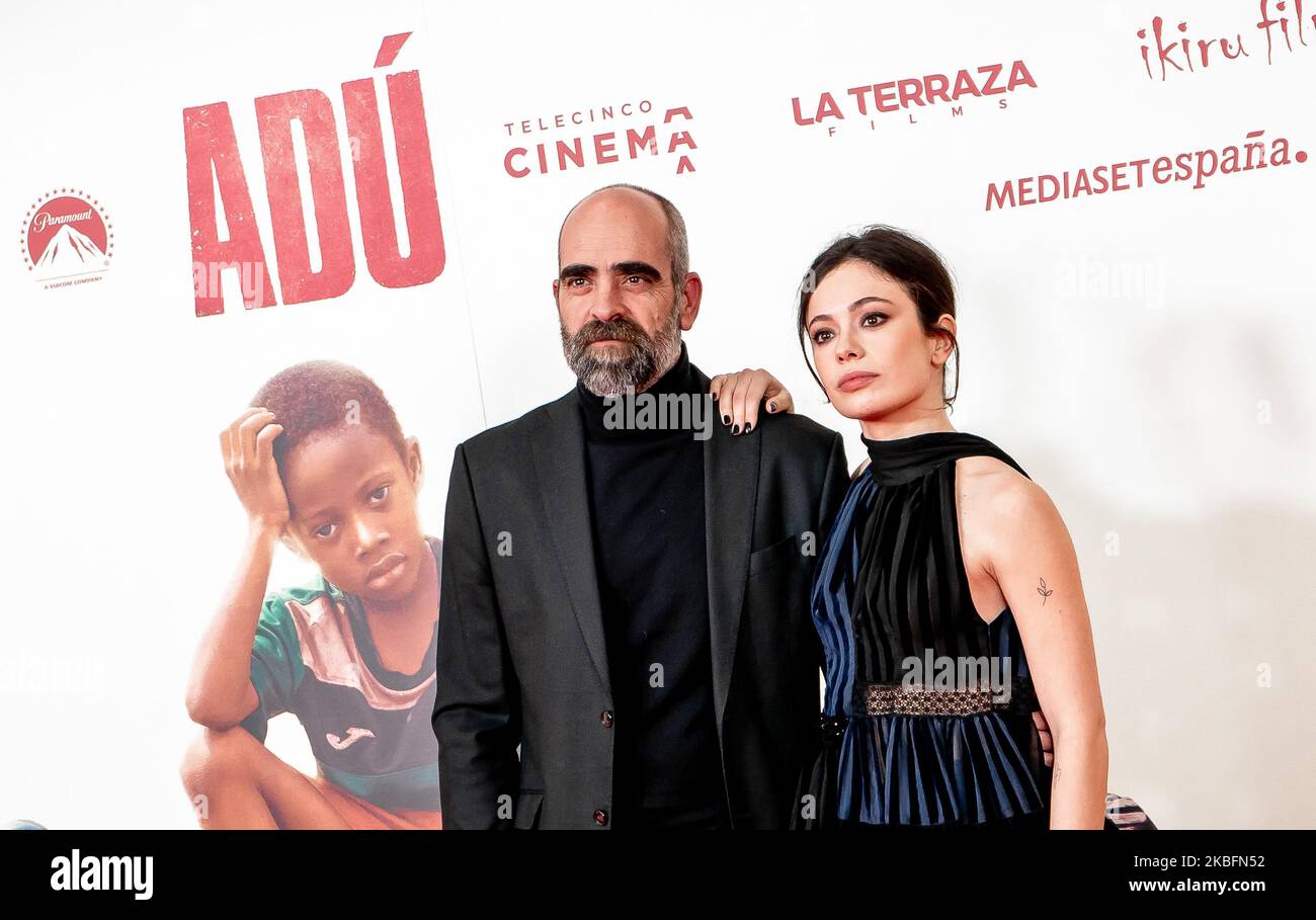 Anna Castillo und Luis Tosar besuchen die Premiere von 'Adu' Madrid am 28. Januar 2020 in Madrid, Spanien. (Miriam Vera/Coolmedia/NurPhoto) Stockfoto