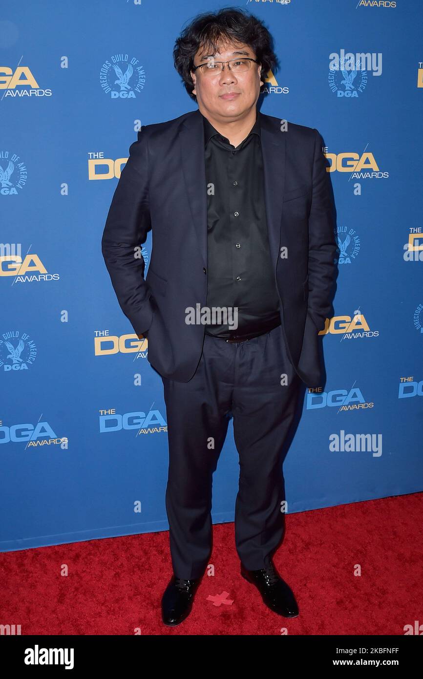 LOS ANGELES, KALIFORNIEN, USA - 25. JANUAR: Direktor Bong Joon-Ho trifft bei den Annual Directors Guild of America Awards 72. ein, die im Ritz-Carlton Hotel in L.A. abgehalten werden Live am 25. Januar 2020 in Los Angeles, California, USA. (Foto von Image Press Agency/NurPhoto) Stockfoto