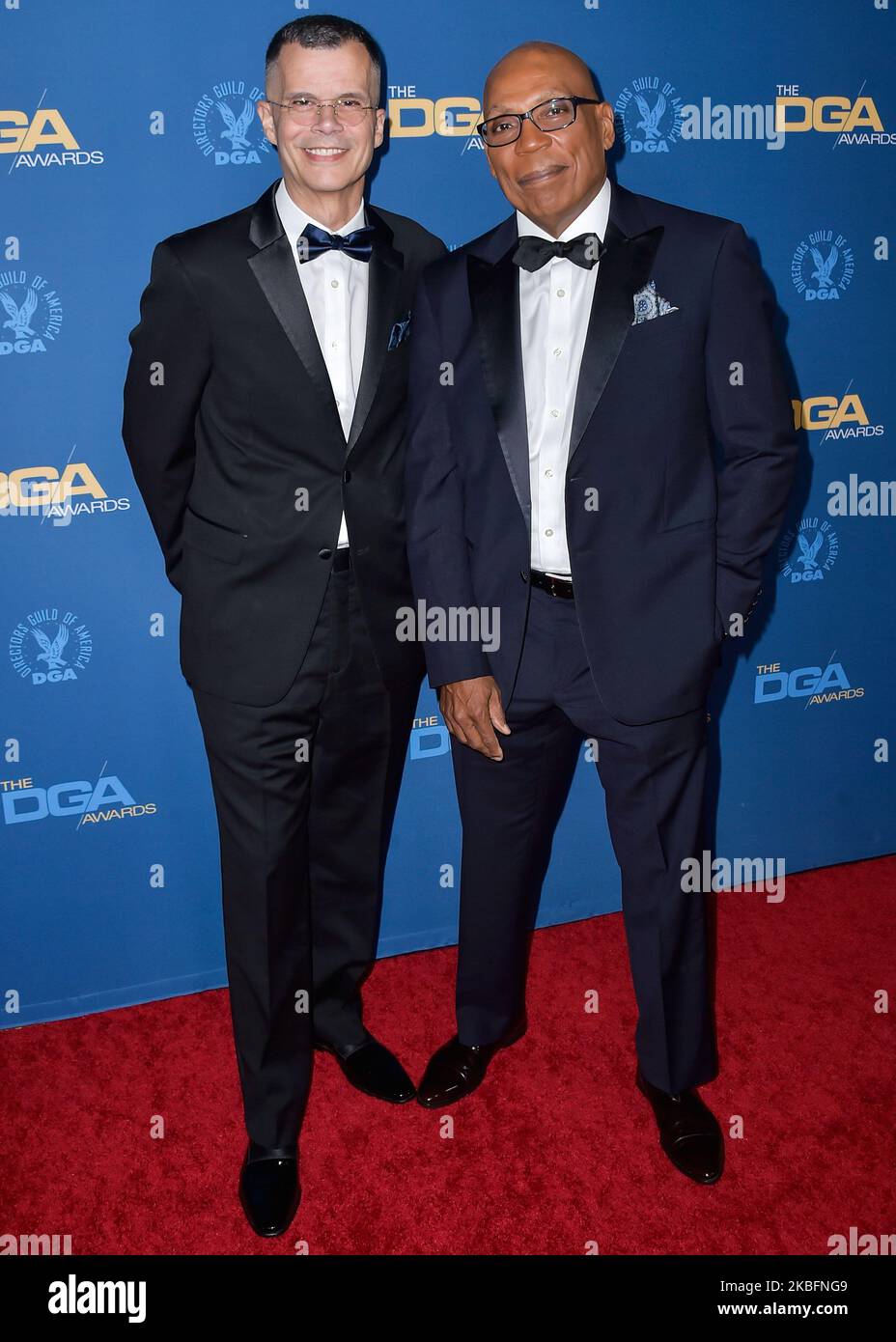 LOS ANGELES, KALIFORNIEN, USA - 25. JANUAR: Christopher Mason und Paris Barclay kommen bei den Annual Directors Guild of America Awards 72. an, die im Ritz-Carlton Hotel in L.A. abgehalten werden Live am 25. Januar 2020 in Los Angeles, California, USA. (Foto von Image Press Agency/NurPhoto) Stockfoto