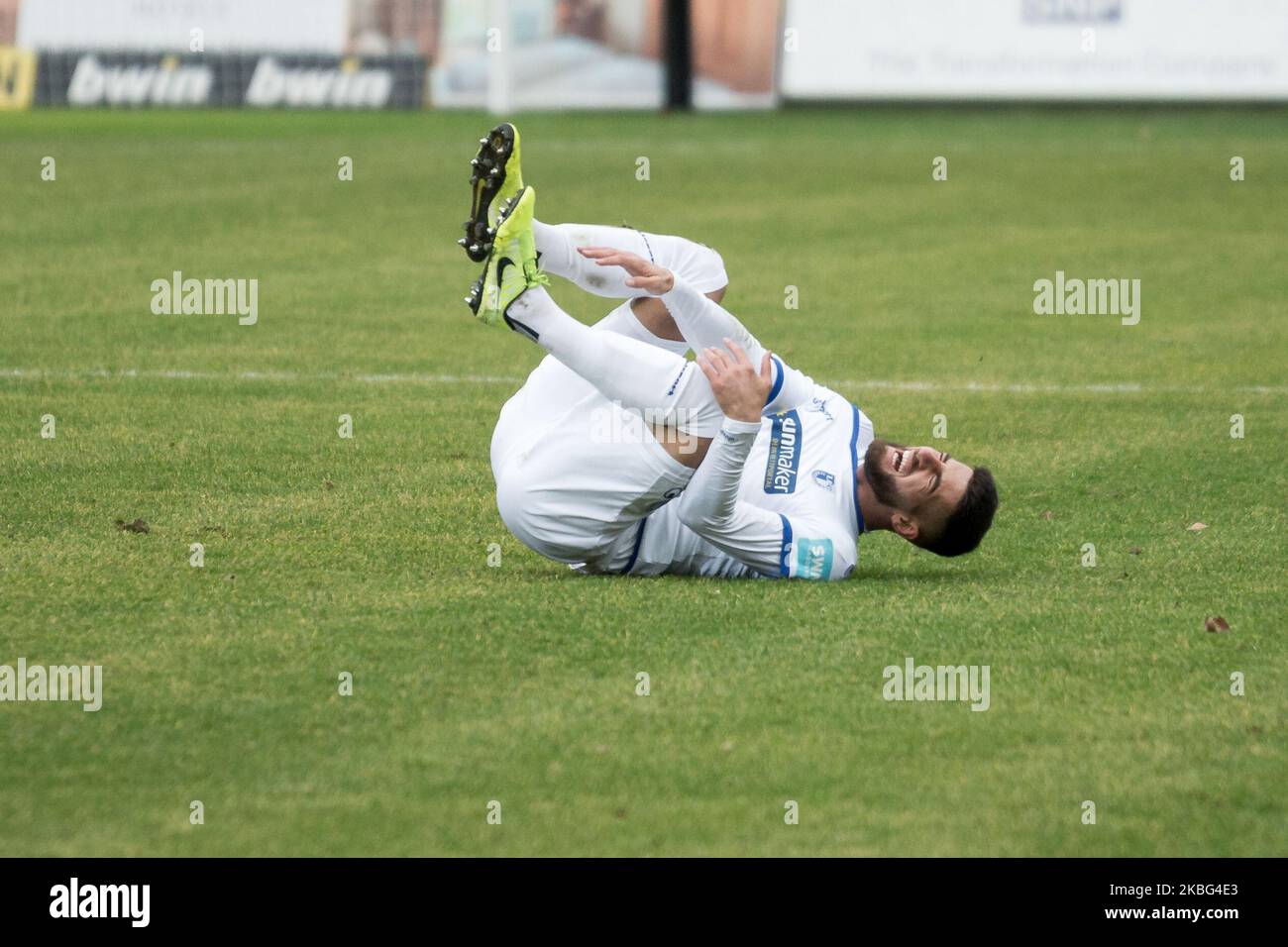 Jürgen Gjassula von 1. FC Magdeburg während des 3. Bundesliga-Spiel zwischen SV Waldhof Mannheim und 1. FC Magdeburg am 02. Februar 2020 im Carl-Benz-Stadion in Mannheim. (Foto von Peter Niedung/NurPhoto) Stockfoto