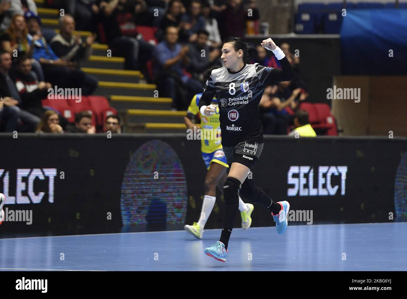 Cristina Neagu vom CSM Bukarest reagiert während des EHF Champions League-Spiels der Frauen zwischen CSM Bukarest und Metz Handbal am 2. Februar 2020 in Bukarest, Rumänien. (Foto von Alex Nicodim/NurPhoto) Stockfoto