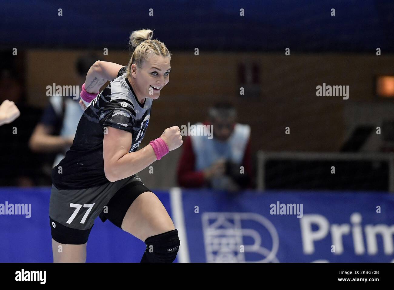 Crina Pintea vom CSM Bukarest reagiert während des EHF Champions League-Spiels der Frauen zwischen CSM Bukarest und Metz Handbal am 2. Februar 2020 in Bukarest, Rumänien. (Foto von Alex Nicodim/NurPhoto) Stockfoto