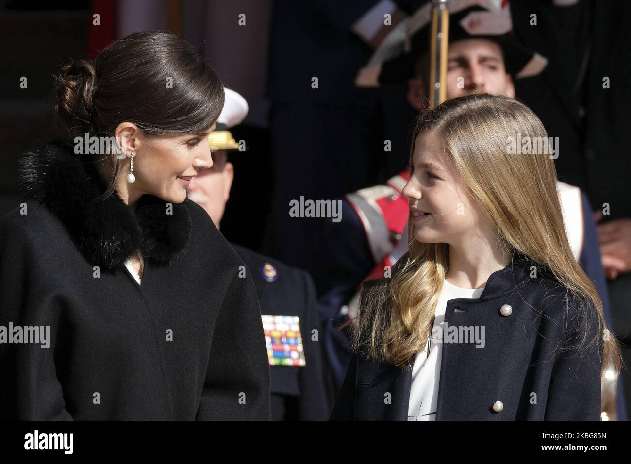 Königin Letizia von Spanien, Prinzessin Sofia von Spanien, nehmen an der feierlichen Eröffnung der Legislaturperiode 14. im spanischen Parlament am 03. Februar 2020 in Madrid, Spanien, Teil. (Foto von Oscar Gonzalez/NurPhoto) Stockfoto