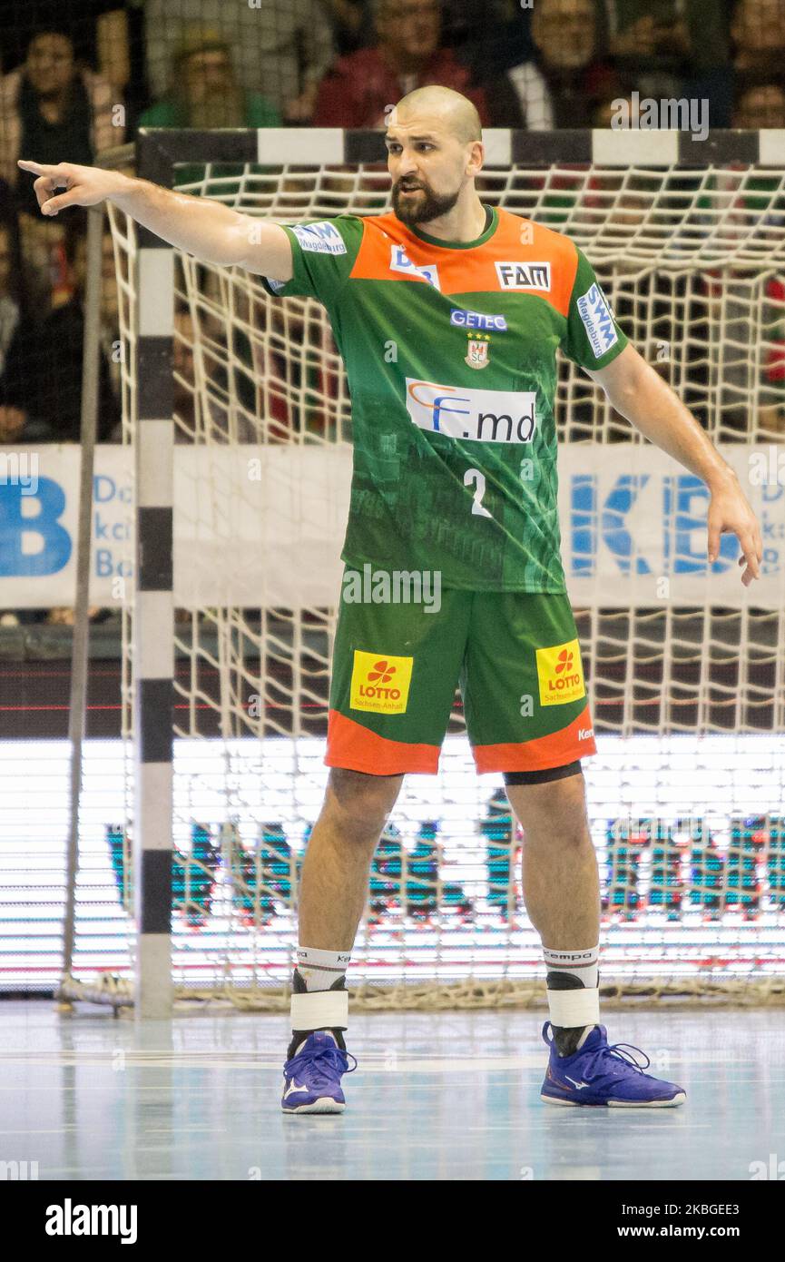 Zeljko Musa vom SC Magdeburg während der LIQUI MOLY HBL zwischen dem SC Magdeburg und dem TSV Hannover-Burgdorf in der GETEC-Arena am 06. Februar 2020 in Magdeburg. (Foto von Peter Niedung/NurPhoto) Stockfoto