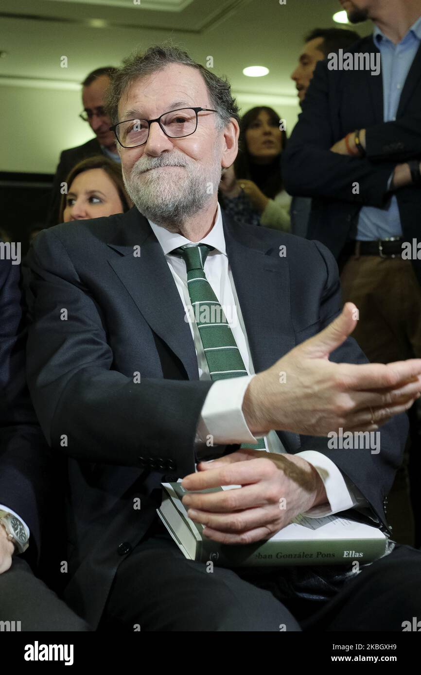 Mariano Rajoy nimmt am 13. Februar 2020 an der Präsentation von „Ellas“ im Circulo de Bellas Artes in Madrid, Spanien, Teil. (Foto von Oscar Gonzalez/NurPhoto) Stockfoto