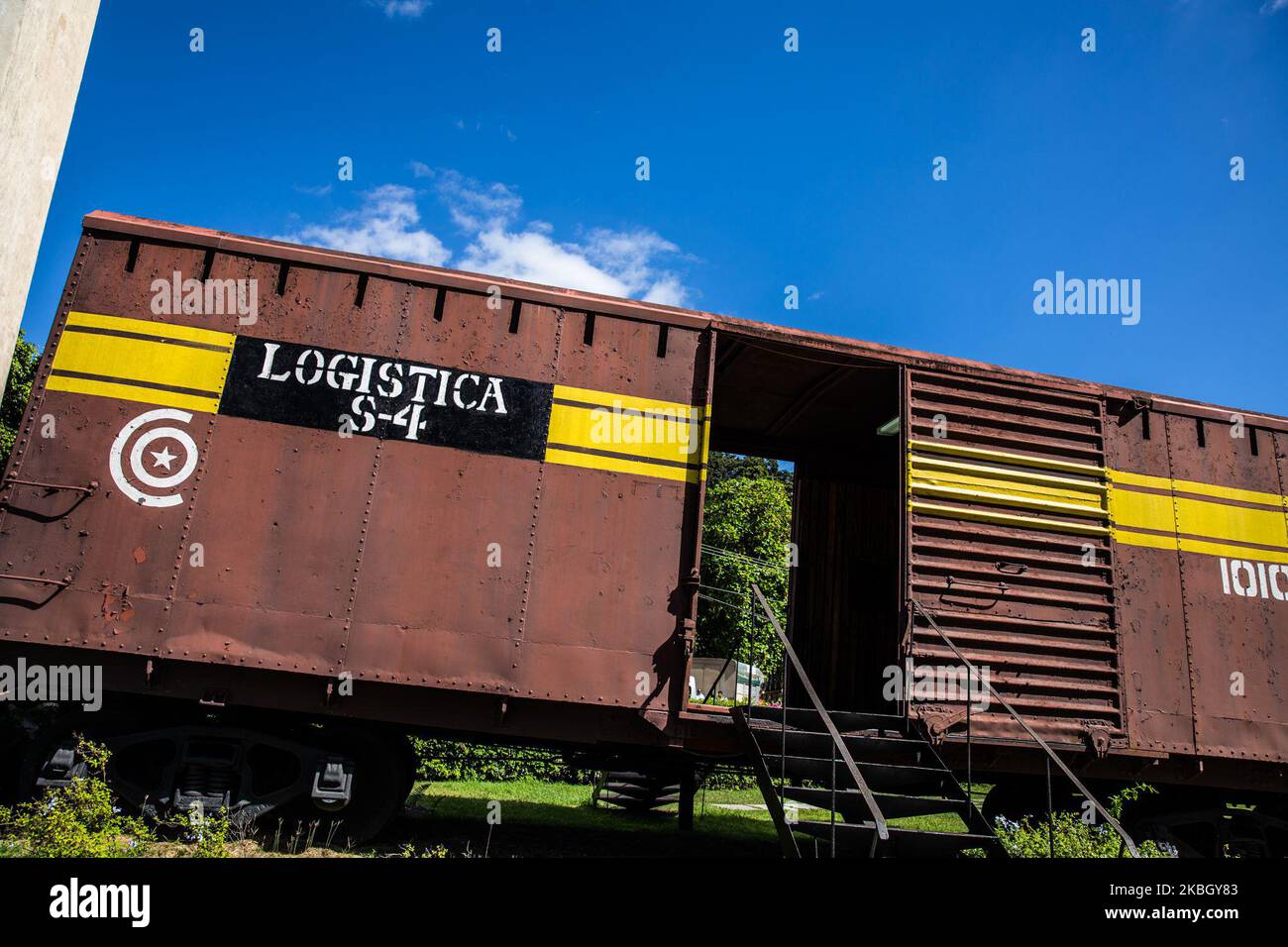 Ein Blick auf den 'Panzerzug' (Tren Blindado) in Santa Clara, Kuba, am 22. Januar 2020. Der Panzerzug (Tren Blindado) ist ein nationales Denkmal und Museum in der Nähe des Bahnhofs Santa Clara. (Foto von Manuel Romano/NurPhoto) Stockfoto