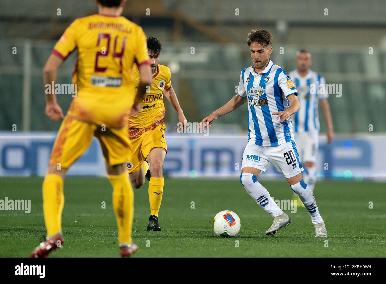 Luca Palmiero von Pescara Calcio 1936 beim italienischen Spiel der Serie B 2019/2020 zwischen Pescara Calcio 1936 und A.S. Cittadella 1973 im Stadio Adriatico Giovanni Cornacchia am 14. Februar 2020 in Pescara, Italien. (Foto von Danilo Di Giovanni/NurPhoto) Stockfoto