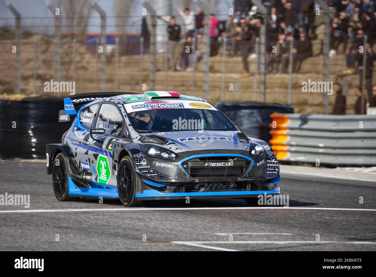 Fontana Savastano fährt den Ford Fiesta WRC und tritt am 15 2020. Februar während der Motorsport-Show „Adria Rally Show 2020“ auf der Rennstrecke von Smergoncino, Rovigo, Italien, an. (Foto von Marco Serena/NurPhoto) Stockfoto