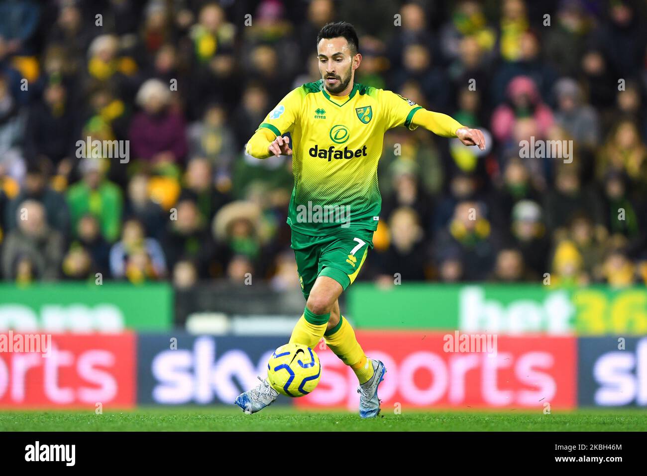 Lukas Rupp (7) von Norwich City während des Premier League-Spiels zwischen Norwich City und Liverpool in der Carrow Road, Norwich am Samstag, 15.. Februar 2020. (Foto von Jon Hobley/MI News/NurPhoto) Stockfoto