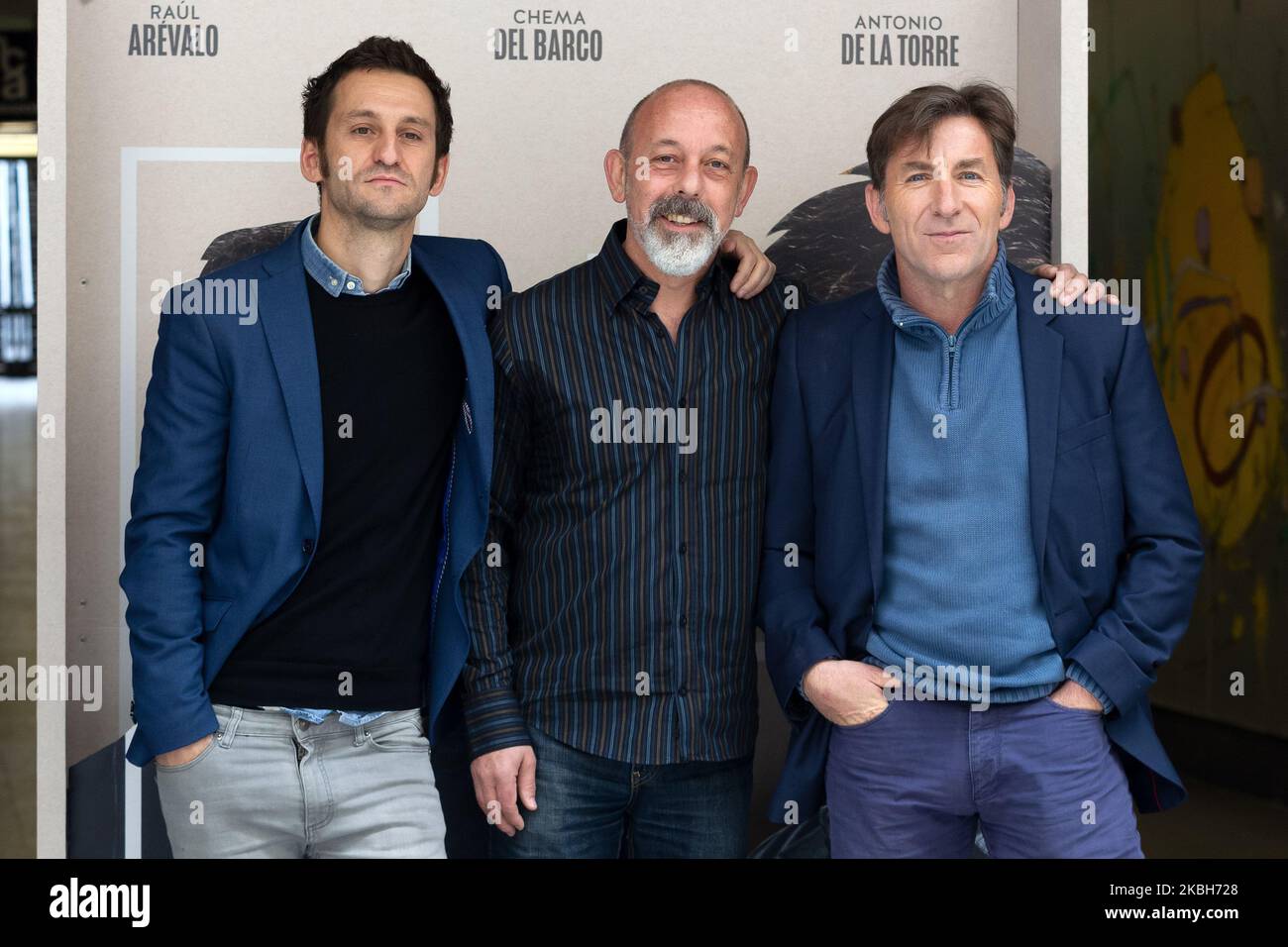 Raul Arevalo, Chema del Barco und Antonio de la Torre nehmen am 18. Februar 2020 an der Fotocall „El Plan“ in Madrid, Spanien, Teil. (Foto von Itahisa Hernandez/CoolMedia/NurPhoto) Stockfoto