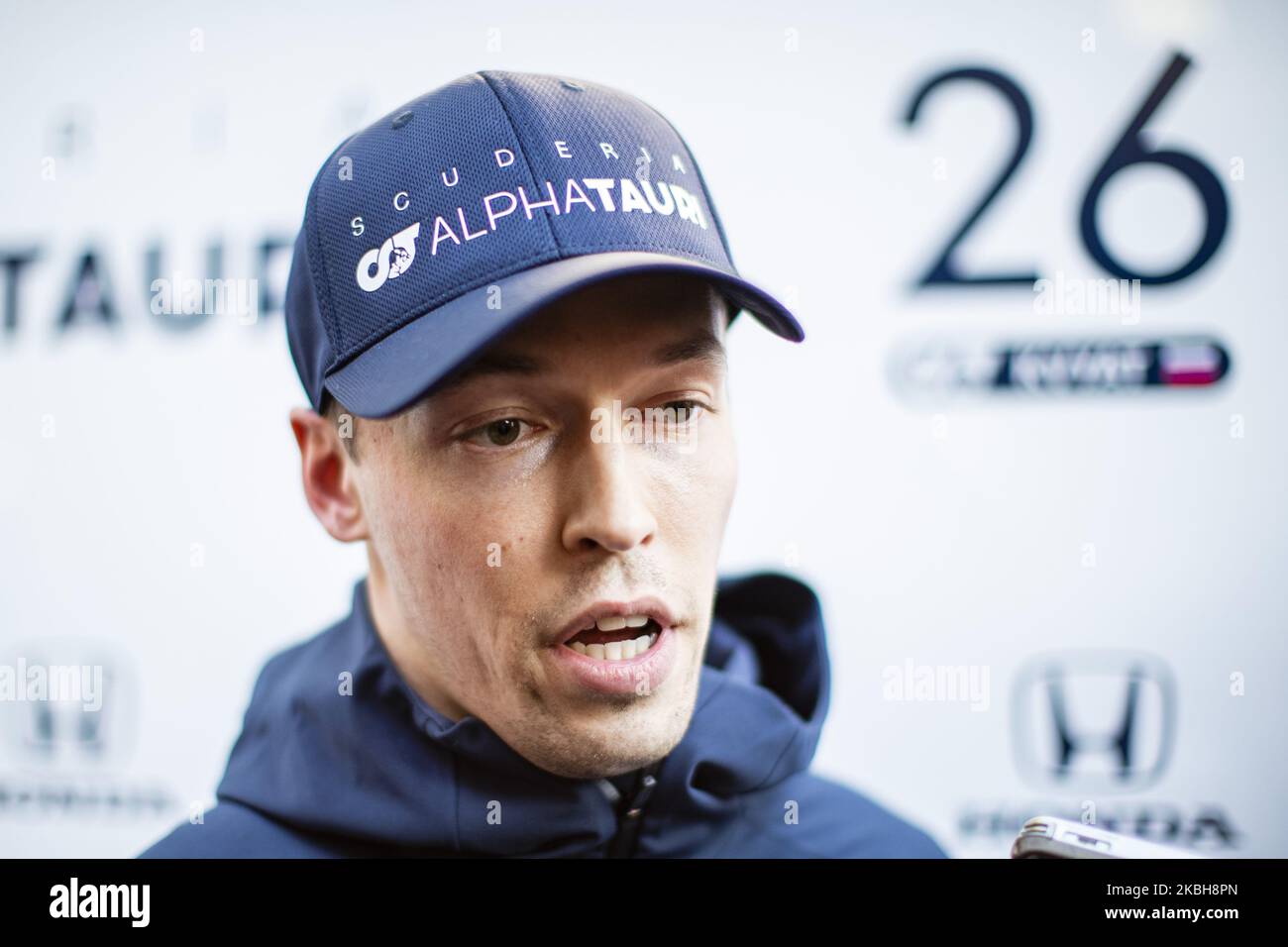 KVYAT Daniil (rus), Scuderia Alpha Tauri AT01 Honda, Portrait während der Formel 1 Wintertests auf dem Circuit de Barcelona - Catalunya am 19. Februar 2020 in Barcelona, Spanien. (Foto von Xavier Bonilla/NurPhoto) Stockfoto