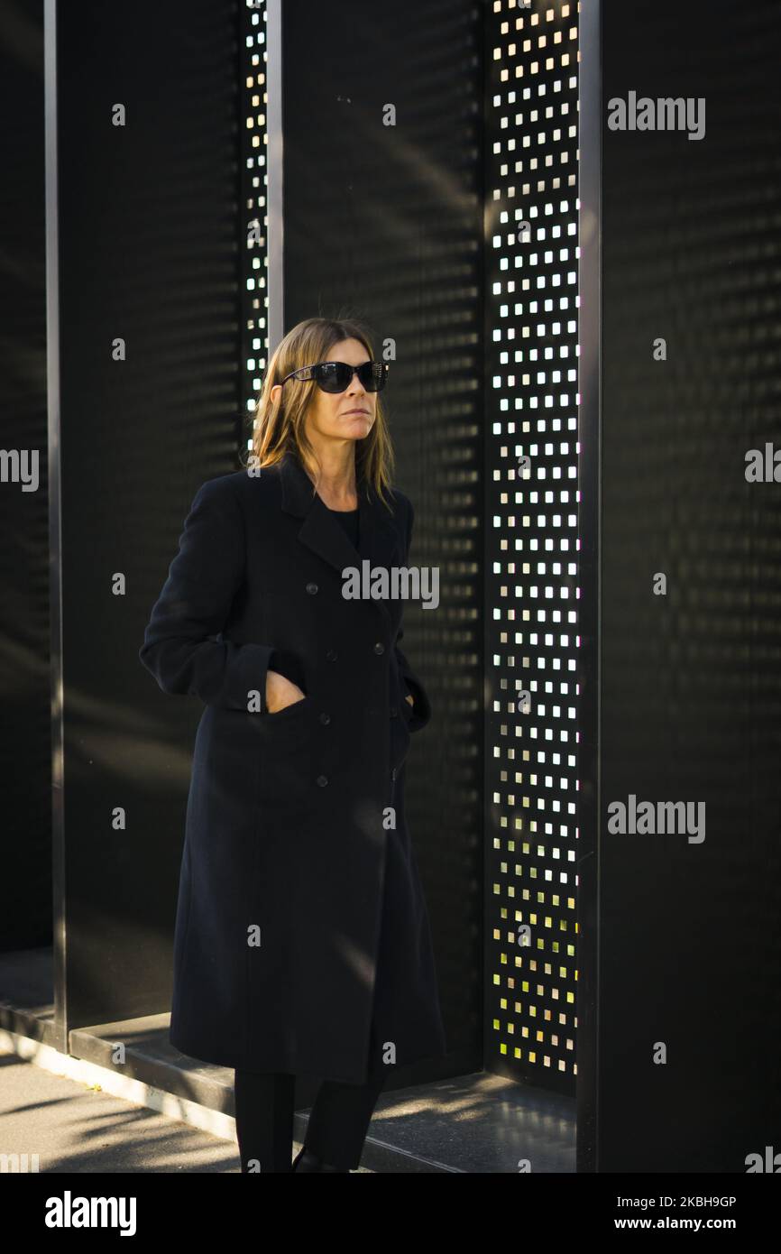 Carine Roitfeld während der During Milan Fashion Week Herbst/Winter 2020-2021, am 19. Februar 2020 in Mailand, Italien. (Foto von Nataliya Petrova/NurPhoto) Stockfoto