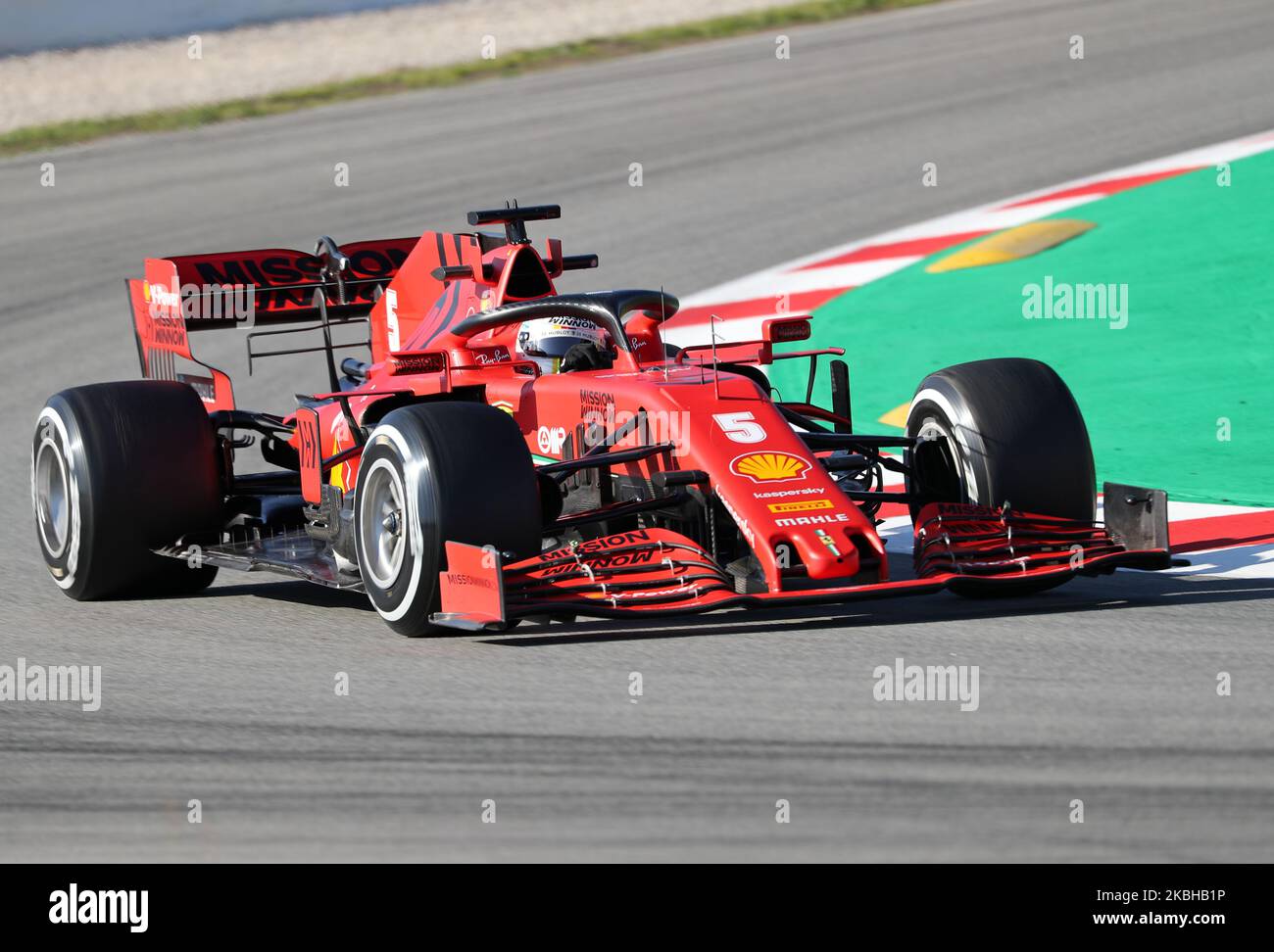 Sebastian Vettel und der Ferrari SF 1000 am 2. Tag der Formel-1-Prüfung, am 20. Februar 2020, in Barcelona, Spanien. -- (Foto von Urbanandsport/NurPhoto) Stockfoto