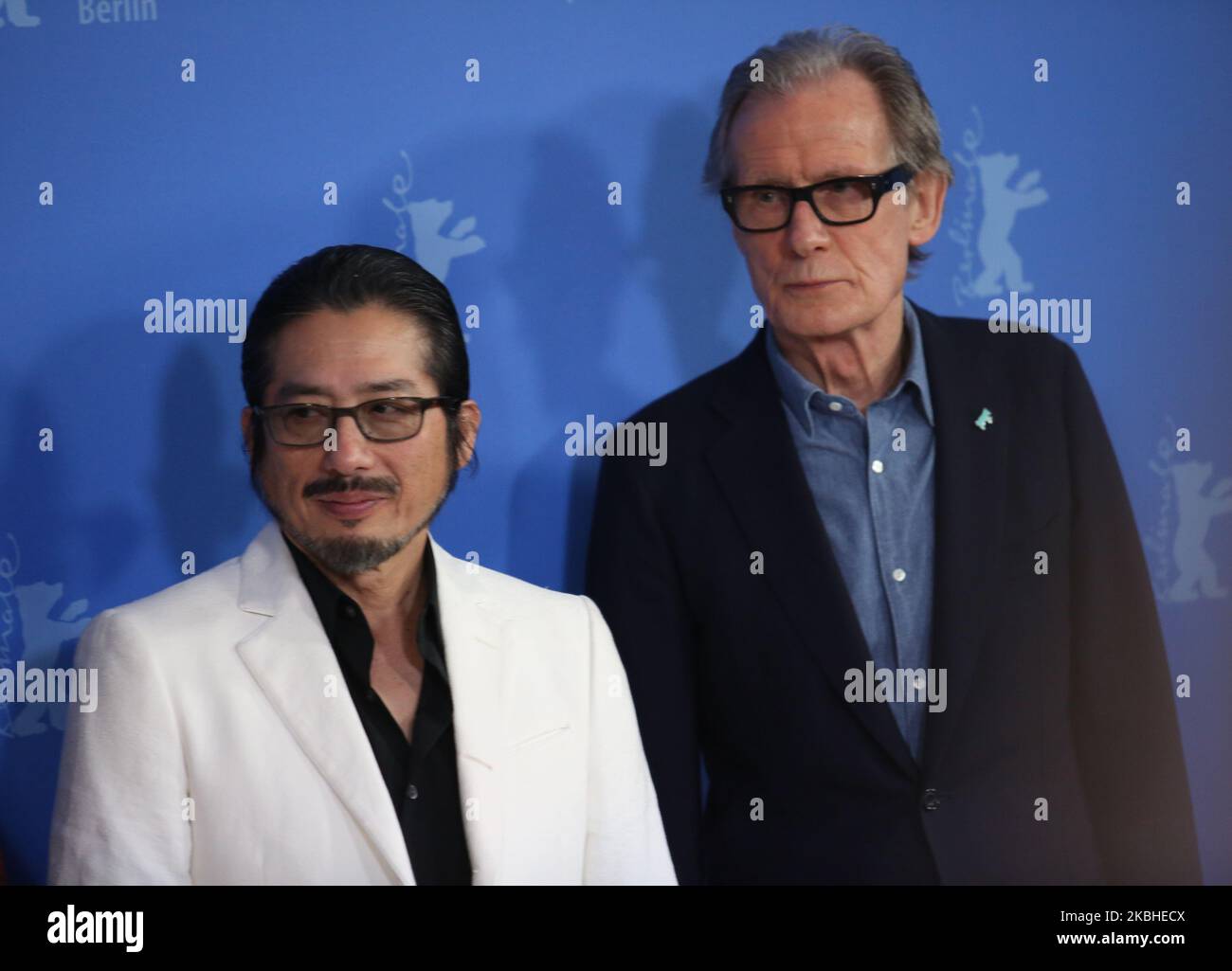 Hiroyuki Sanada, Schauspieler und Andrew Levitas, Regisseur, Produzent und Drehbuchautor, nehmen am 21. Februar 2020 an einem Fotogespräch von Minamata während des Berlinale International Film Festival 70. im Grand Hyatt in Berlin Teil. (Foto von Dominika Zarzycka/NurPhoto) Stockfoto