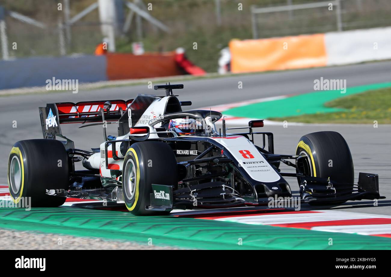Romain Grosjean und der Haas VF-20 während des 4. Tages der Formel-1-Tests am 26. Februar 2020 in Barcelona, Spanien. -- (Foto von Urbanandsport/NurPhoto) Stockfoto
