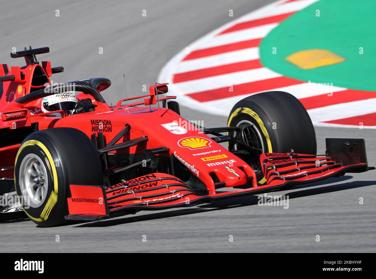 Sebastian Vettel und der Ferrari SF 1000 am 4. Tag der Formel-1-Prüfung, am 26. Februar 2020, in Barcelona, Spanien. -- (Foto von Urbanandsport/NurPhoto) Stockfoto