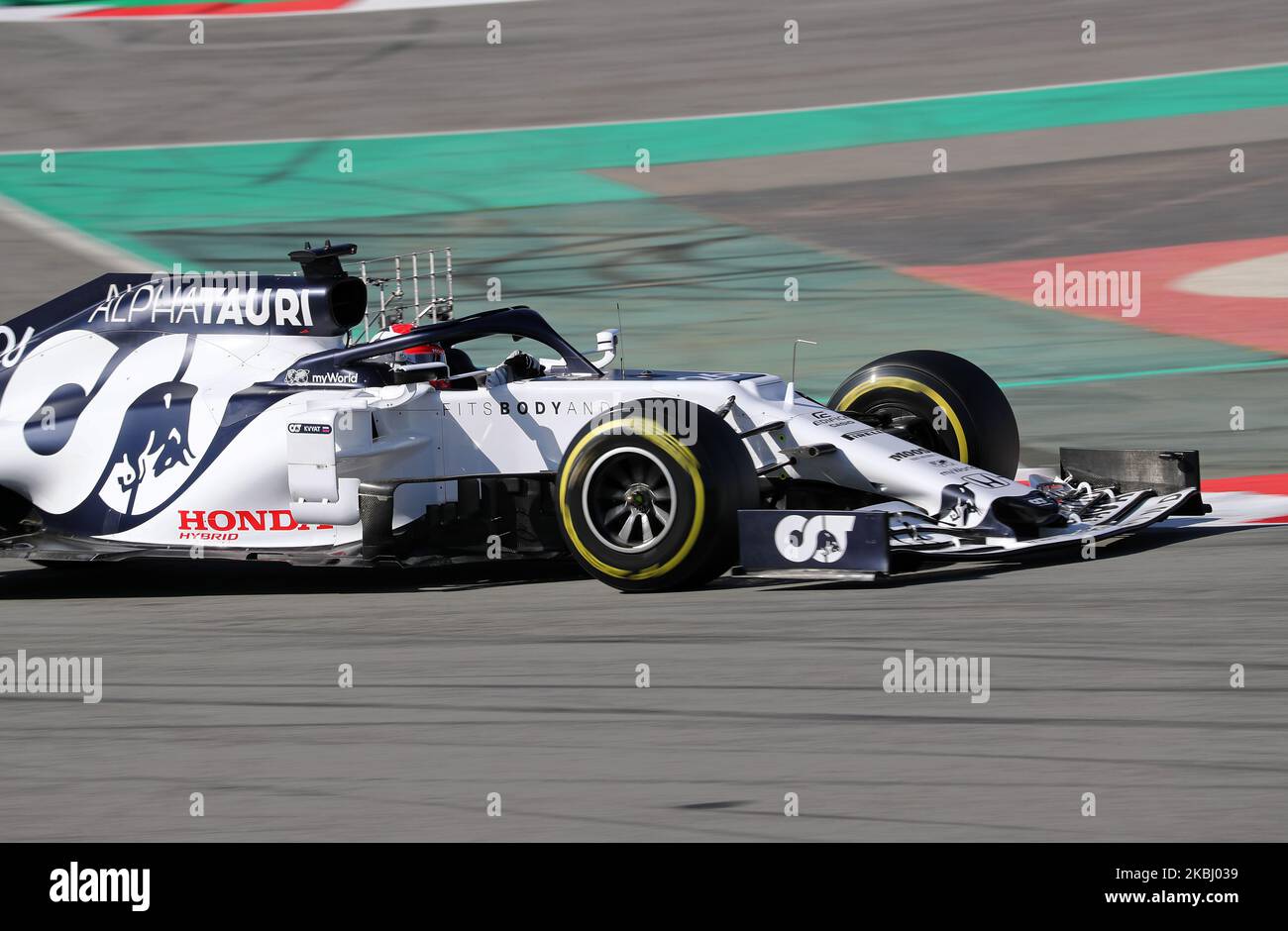 Daniil Kvyat und der Alpha Tauri AT01 während des Tages 4 der Formel 1 Tests, am 26. Februar 2020, in Barcelona, Spanien. -- (Foto von Urbanandsport/NurPhoto) Stockfoto