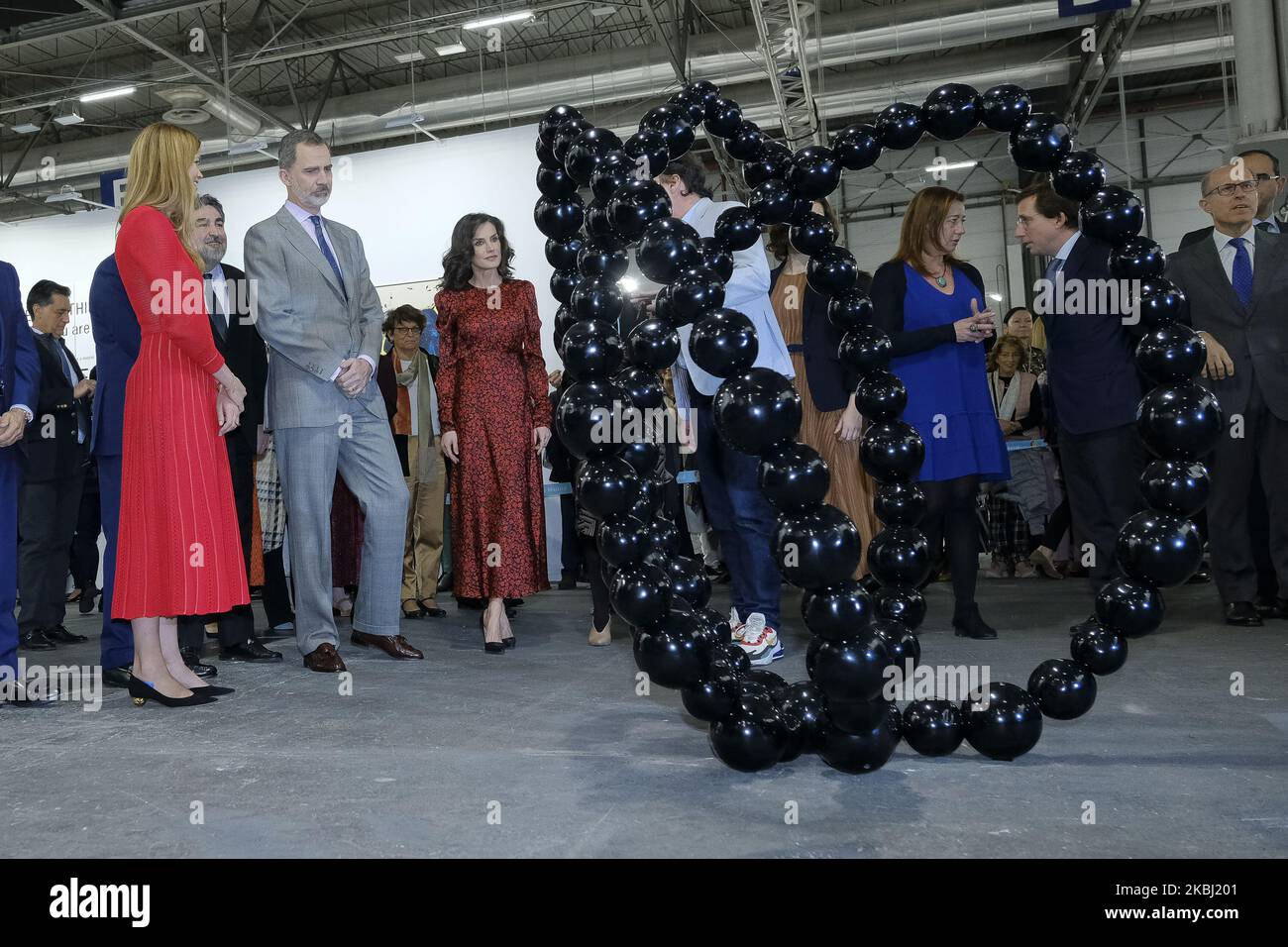Der spanische König Feleike VI. Und Letizia Ortiz bei der Eröffnung der Internationalen Messe für zeitgenössische Kunst „ARCO“ 39. am 27. Februar 2020 in Madrid. Spanien (Foto von Oscar Gonzalez/NurPhoto) Stockfoto