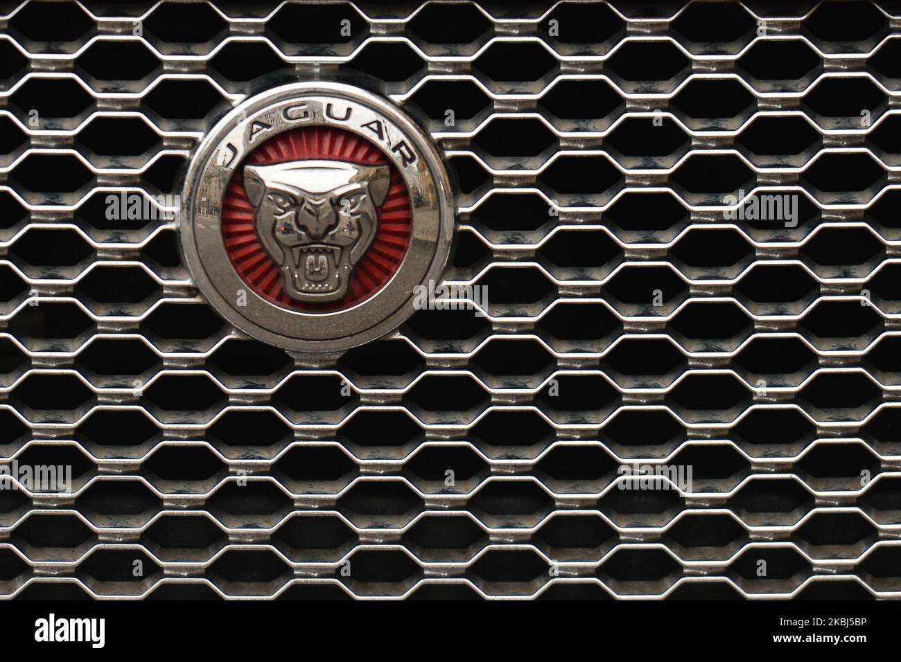 Jaguar Fahrzeuglogo. Am Samstag, den 25. Januar 2020, in London, Großbritannien. (Foto von Artur Widak/NurPhoto) Stockfoto