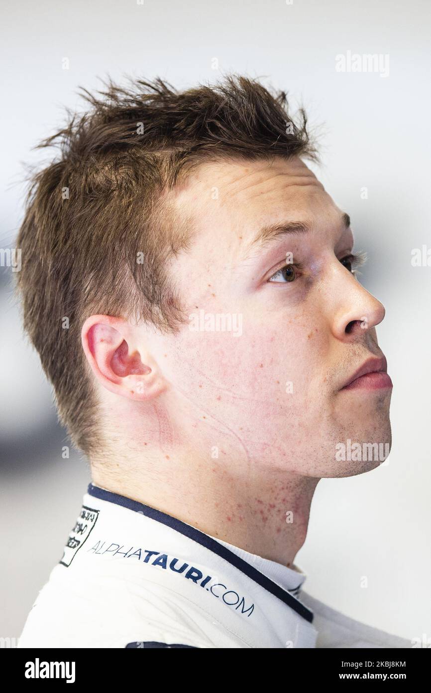 KVYAT Daniil (rus), Scuderia Alpha Tauri AT01 Honda, Portrait während der Formel 1 Wintertests auf dem Circuit de Barcelona - Catalunya am 28. Februar 2020 in Barcelona, Spanien. (Foto von Xavier Bonilla/NurPhoto) Stockfoto