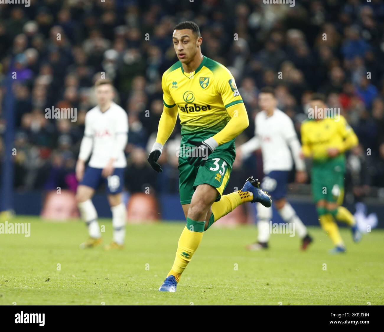 Adam Idah während des Emirates FA Cup Fünfte Runde Spiel zwischen Tottenham Hotspur und Norwich City am 04 2020. März im Tottenham Hotspur Stadium, London, England. (Foto von Action Foto Sport/NurPhoto) Stockfoto