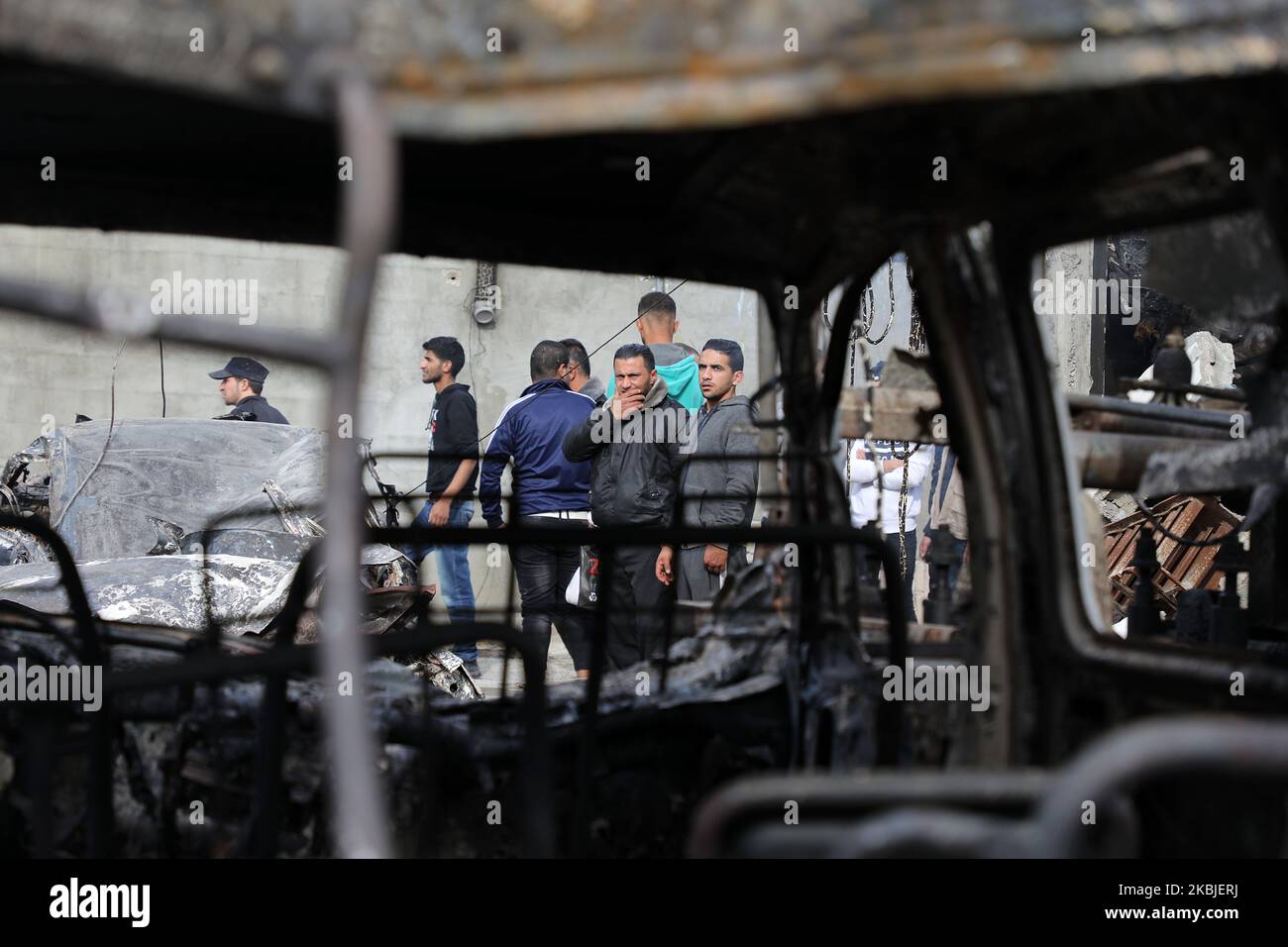 Am 5. März 2020 kam es zu einem Brand auf einem Markt im zentralen Gazastreifen.neun Menschen starben und mehr als 60 Palästinenser wurden bei einer Explosion im Flüchtlingslager Nusseirat verletzt. (Foto von Majdi Fathi/NurPhoto) Stockfoto