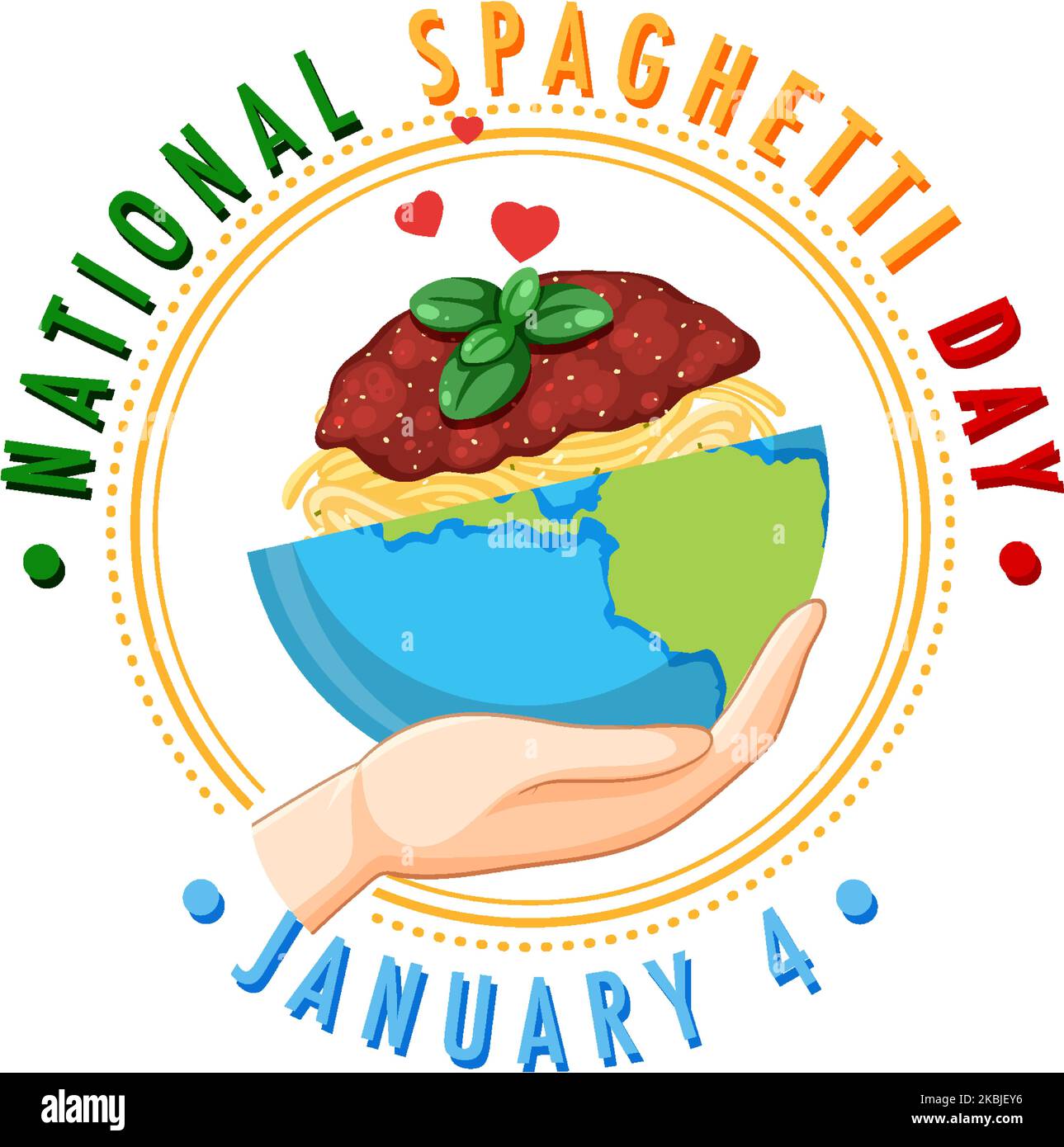 National Spaghetti Day Banner Design Illustration Stock Vektor