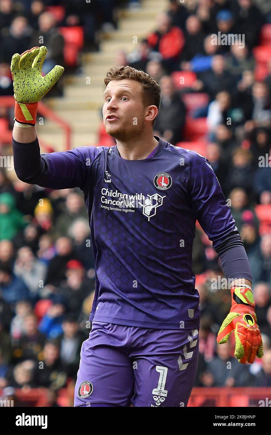 Dillon Phillips von Charlton in Aktion während des Sky Bet Championship-Spiels zwischen Charlton Athletic und Middlesbrough im The Valley, London am Samstag, 7.. März 2020. (Foto von Ivan Yordanov/MI News/NurPhoto) Stockfoto