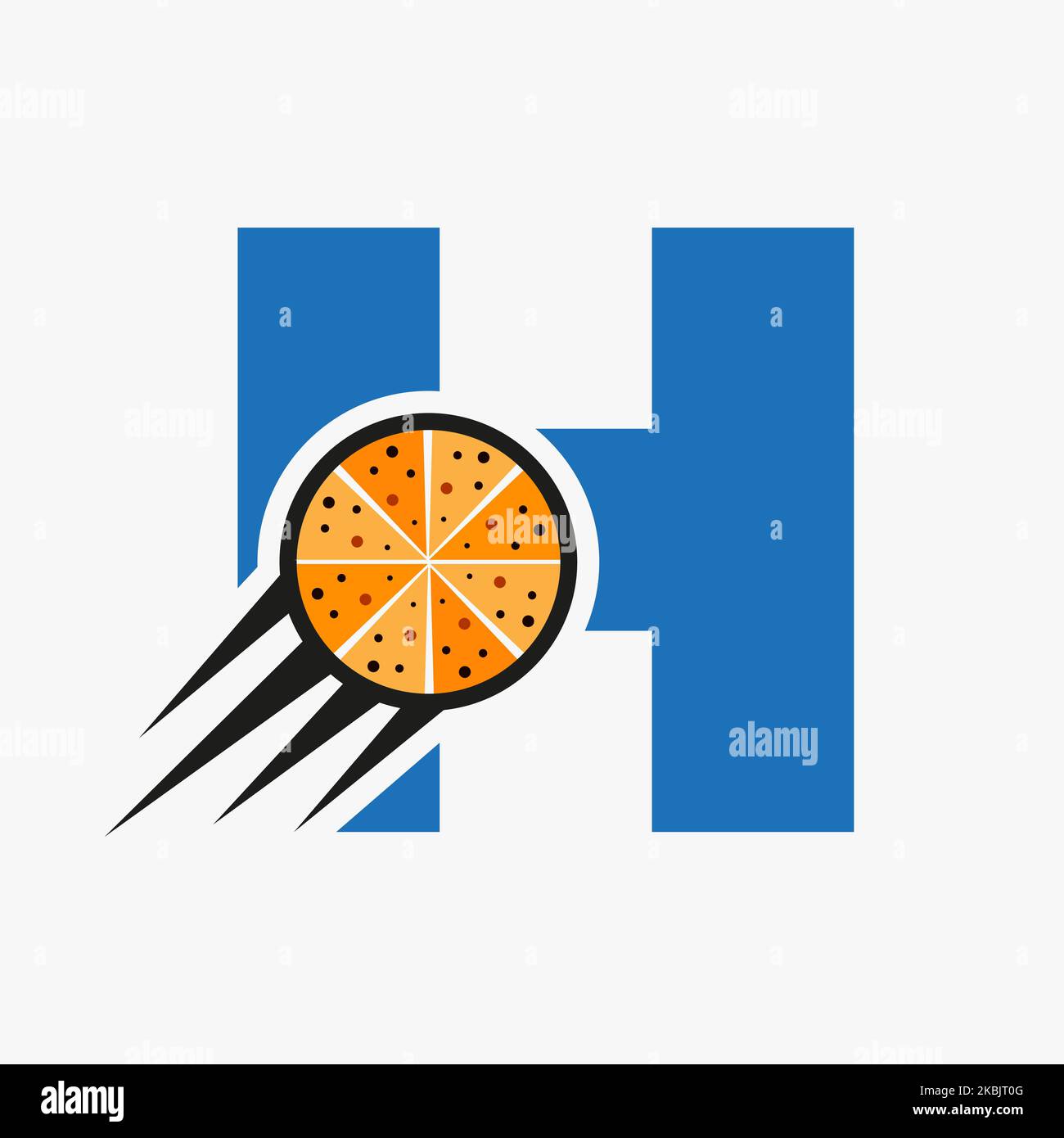 Anfangsbuchstabe H Restaurant Cafe Logo mit Pizza Konzept Vektor Vorlage Stock Vektor