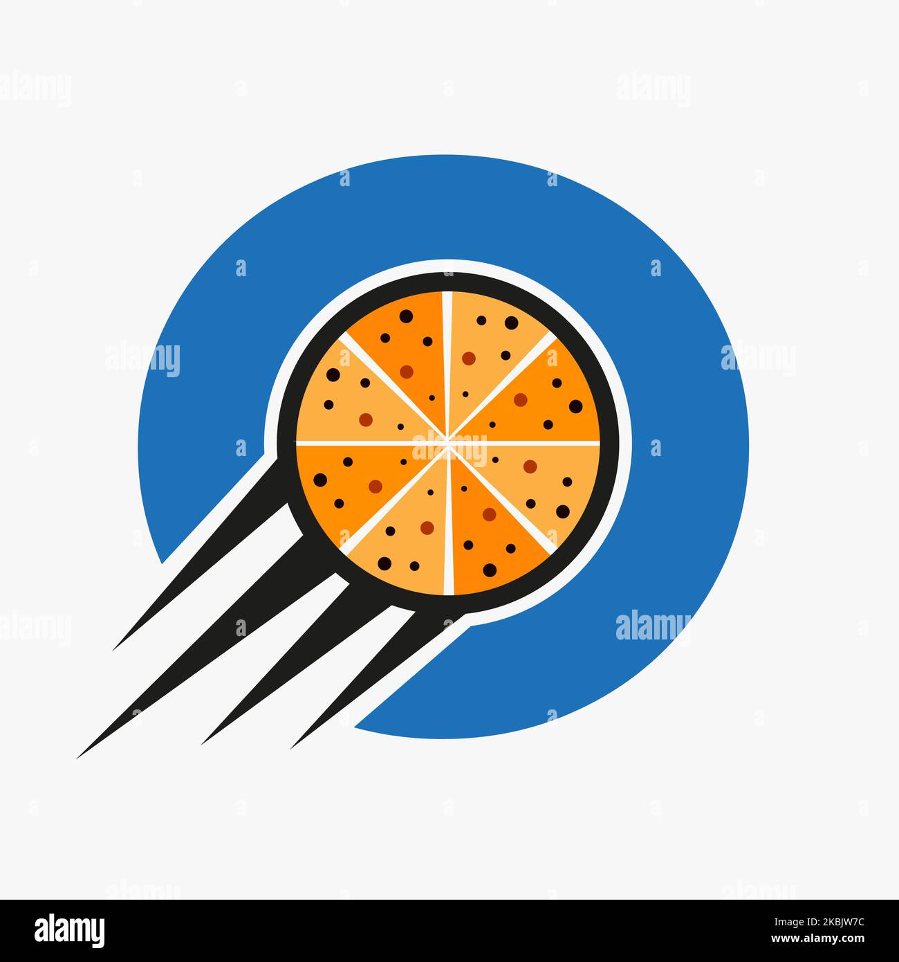 Anfangsbuchstabe O Restaurant Cafe Logo mit Pizza Konzept Vektor Vorlage Stock Vektor
