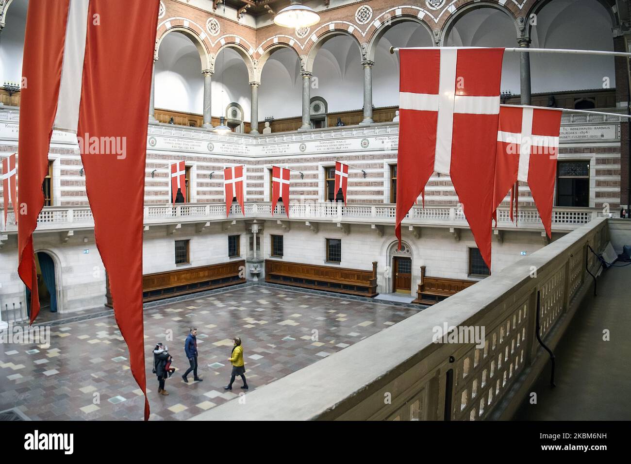 Innenraum des Kopenhagener Rathauses. Kopenhagen, Dänemark am 7. Februar 2020. (Foto von Maxym Marusenko/NurPhoto) Stockfoto