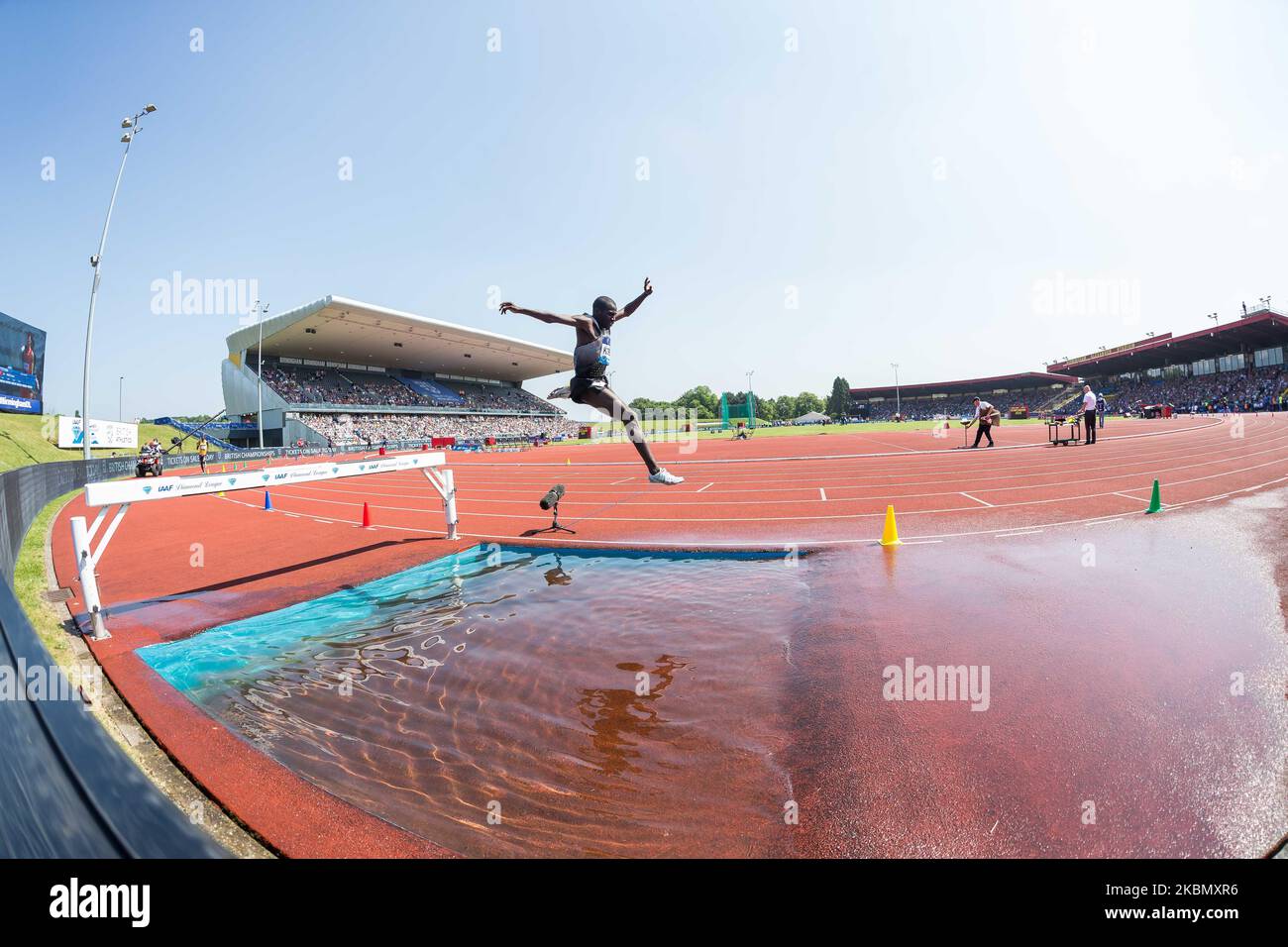 Paul Kipsiele KOECH tritt während des IAAF Diamond League-Treffens im Alexandra Stadium, Perry Bar, Birmingham, am Sonntag, 5.. Juni 2016 in der 3000-Meter-Steeplechase der Männer an (Foto: Toyin Oshodi/MI News/NurPhoto) Stockfoto